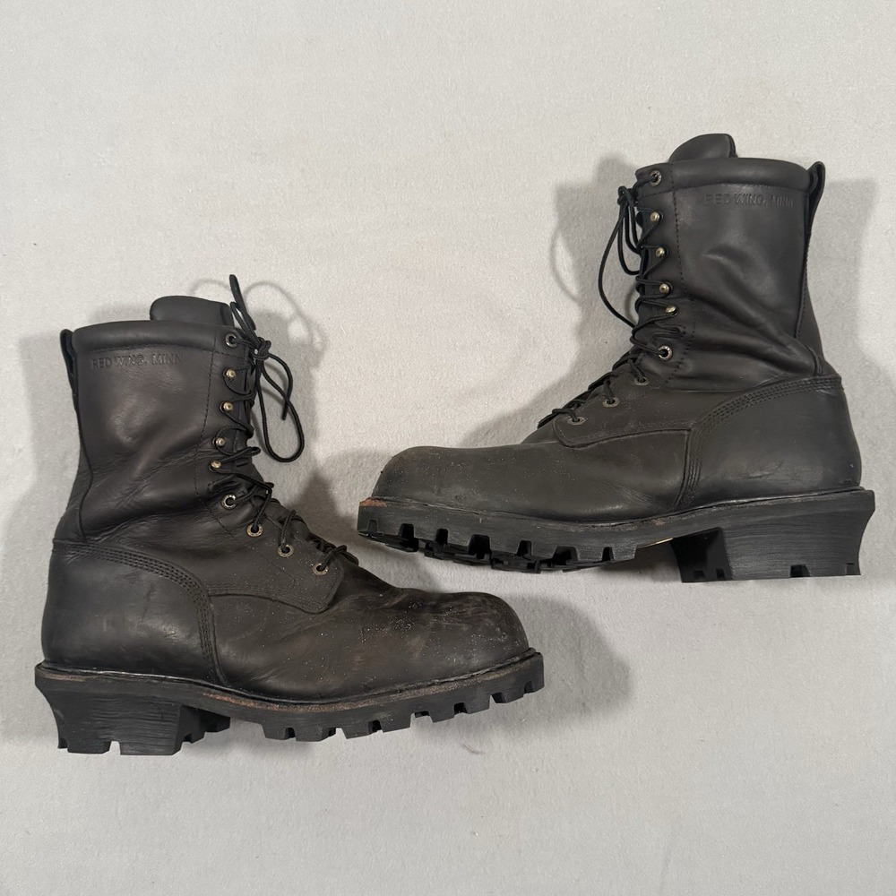 Red Wing Black 217 Logger Soft Toe Boots Size 12 EE USA